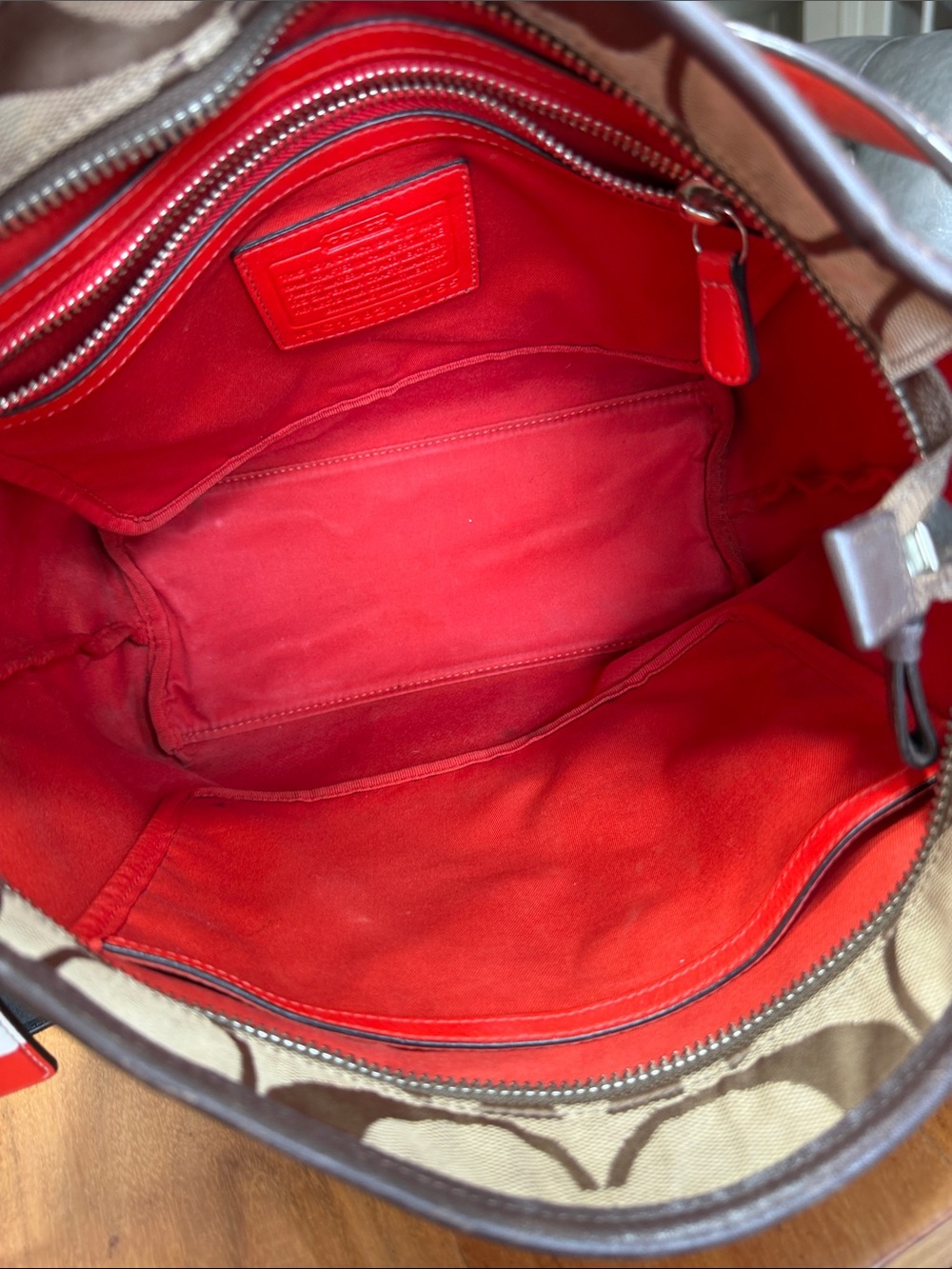 Coach 2012 Y2K Monogram Orange/Tan Crossbody Bag (Fair) - Picture 14 of 15